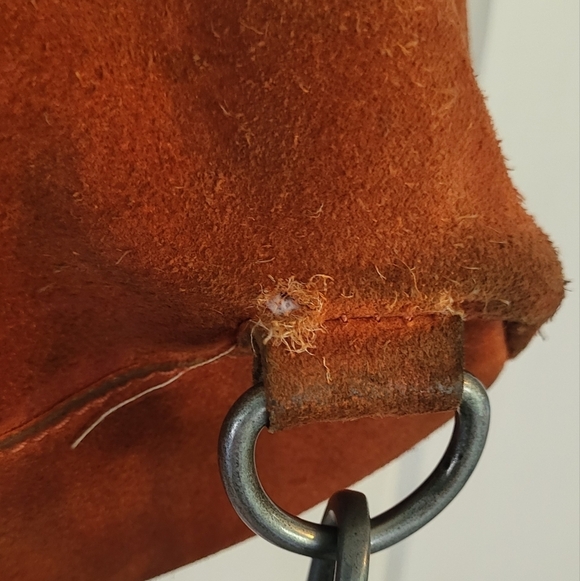 We The Free Convertible Orange Suede Backpack Crossbody Boho Bag - Picture 10 of 14